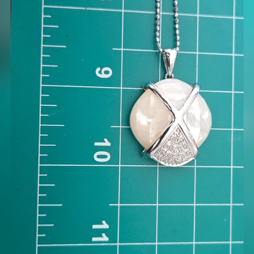 Earrings Neclace Set Mother Pearl 925 Sterling - Picture 6 of 16